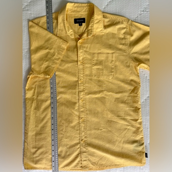 EUC Brixton Short Sleeve Garment-Dyed Cotton Button-Up Shirt – XL Mustard Yellow - Picture 9 of 12